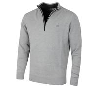 Calvin Klein Jersey de Punto de algodón con 1/2 Cremallera -Plata - XXL