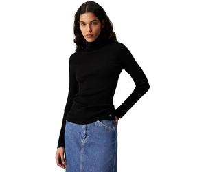 Calvin Klein Jersey Mujer Woven Roll Neck Sweater con Cuello Vuelto