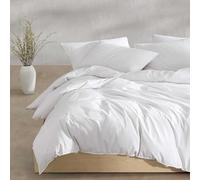 Calvin Klein - Juego de Funda de edredón Queen, Ropa de Cama de percal de algodón Lavado, decoración del hogar lujosamente Suave (percal Lavado Blanco, Queen)