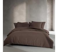 Calvin Klein - Juego de funda de edredón tamaño Queen, juego de ropa de cama de percal lavado con fundas a juego, decoración acogedora para el hogar, certificado Oeko-Tex (percal lavado marrón tierra,
