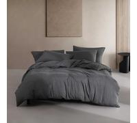 Calvin Klein - Juego de Funda de edredón tamaño Queen, lujosamente Suave decoración del hogar, Ropa de Cama Moderna de algodón Mezclado de Jersey (Gris metálico Jaspeado, Queen)