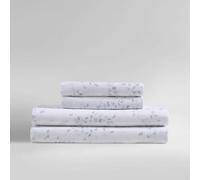Calvin Klein - Juego de sábanas tamaño Queen, Juego de Ropa de Cama de satén de algodón, decoración Lujosa y Suave para el hogar (Azul botánico aireado, Queen)