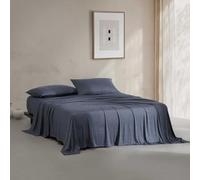 Calvin Klein - Juego de sábanas tamaño Queen, Ropa de Cama de Mezcla de algodón naturalmente Suave de Mezcla de algodón - Sábanas con Fundas de Almohada y sábana Bajera a Juego (algodón Moderno Azul