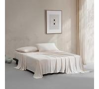 Calvin Klein - Juego de sábanas tamaño Queen, sábanas frescas y a medida con una mezcla de algodón naturalmente suave y ligera, sábanas con fundas de almohada y sábana bajera a juego (rosa mezclado de