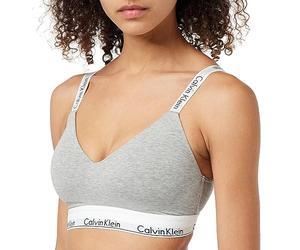 Calvin Klein Lght Lined Bralette (Full Cup) 000QF7060E, Gris (Grey Heather), S para Mujer