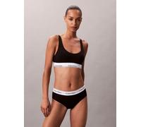 Calvin Klein Sujetador Bralette Mujer Lightly Lined con Logotipo en la Cintura, Negro (Black), XS