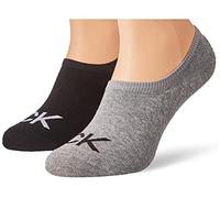 Calvin Klein Logo Men's Liner Socks 2 pack, Footie de los hombres, mid grey melange, 39/42