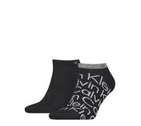Calvin Klein Logo Men's Liner Socks 2 pack, Zapatillas de los hombres, Black, 39/42