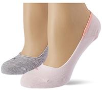 Calvin Klein Logo Women's Liner Socks 2 pack, Footie De las mujeres, pink melange, 39/42