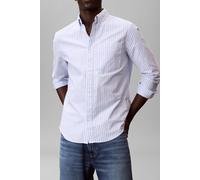 Calvin Klein Long Sleeve Yarn-dyed Stripe Oxford Blue Descent Talla: L | Camisas Casuales Outlet | Hombre | Azul