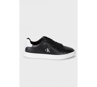 Calvin Klein Cupsole Sneaker Mujer Low Moire de Piel, Negro (Black/Bright White), 40