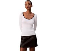 Calvin Klein LS Color Blocked Cotton Sweater Lv044d360g Suéteres Mujer