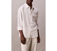 Calvin Klein Ls Linen Windowpane Brilliant White Talla: S | Camisas Casuales Outlet | Hombre | Blanco