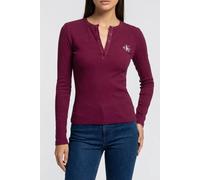 Calvin Klein Ls Monologo Crew 2x2 Berry Glaze Talla: L | Manga Larga Outlet | Mujer