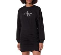 Calvin Klein LS Monologo Terry Crew Fashion D Lv047E224G Vestidos, Black (Black), M para Mujer