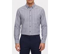 Calvin Klein Ls Stripe Oxford Shirt Harlem Night Blue Talla: S | Camisas de Trabajo Outlet | Hombre | Negro
