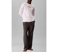 Calvin Klein Ls Tee Pant Set Classic White Top/summit Plaid Talla: M | Pijamas Outlet | Hombre | Blanco