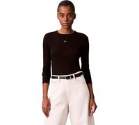 Calvin Klein LS Woven Label 2x2 Rib Crew Top Lv047e205g Otras Blusas Mujer (Pack de 1)