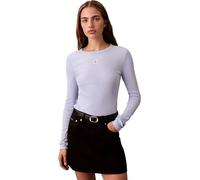 Calvin Klein LS Woven Label 2x2 Rib Crew Top Lv047e205g Otras Blusas Mujer (Pack de 1)