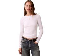 Calvin Klein LS Woven Label 2x2 Rib Crew Top Lv047e205g Otras Blusas Mujer (Pack de 1)