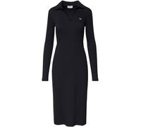 Calvin Klein LS Woven Label Johnny Collar Mid LV047E202G Vestidos para Mujer, Color Negro (Negro), Talla XS, Negro (Negro), XS