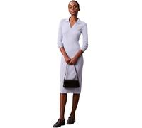 Calvin Klein LS Woven Label Johnny Collar Mid Lv047E202G Vestidos, Purple (Casual Blue), XL para Mujer
