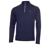 Calvin Klein Mangas de Rayas Newport 1/4 Sweater Zip - Armada/Blanco - XXXL