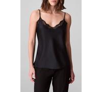 Calvin Klein Matte Satin Cami With Lace Trim Black W/ Black Lace Talla: S | Camisetas de Tirantes Outlet | Mujer | Negro