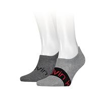 Calvin Klein Men's Liner Socks 2 pack, Footie de los hombres, mid grey melange, 43/46