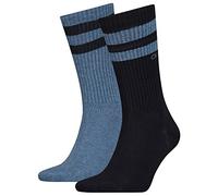 Calvin Klein Men's Stripe - Calcetines (2 unidades, mezclilla, 43/46), Mid Denim, 43-46