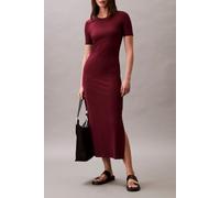 Calvin Klein Modal Rib Ss Dress Deep Rouge Talla: S | Vestidos midi Outlet | Mujer |