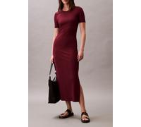 Calvin Klein Modal Rib Ss Dress Deep Rouge Talla: S | Vestidos Midi Outlet | Mujer