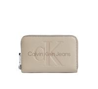 Calvin klein - monedero calvin klein sculpted med zip around mono taupe tu