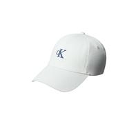 Calvin Klein Gorra Mujer Monogram Embroidery Ajustable, Blanco (Whispering Blue W/Contrast Logo), Talla Única