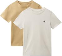 Calvin Klein Monogram Top IB0IB01093 - Juego de 2 Unidades, Color Beige Arena/Gris de Tapa Blanca, 6 años, Beige (Beige Arena/Gris Blanco), 6 años