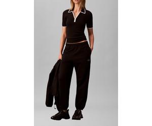 Calvin Klein Monologo Foil French Sweatpants Black Talla: S | Pantalones Deportivos Outlet | Mujer | Negro