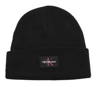 Calvin Klein MONOLOGO RUBBER BEANIE K60K611834, Sombreros, Mujer, Black, OS