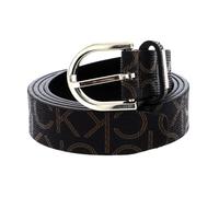 Calvin Klein Mujer Cinturón Ck Must Round Belt 2.5 cm Mono Cinturón de Piel Sintética, Marrón (Brown Mono), 80 cm