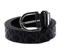 Calvin Klein Mujer Cinturón Ck Must Round Belt 2.5 cm Mono Cinturón de Piel Sintética, Negro (Black Mono), 75 cm