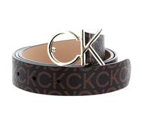 Calvin Klein Mujer Cinturón Re-Lock Ck Logo Belt 3.0 cm Mono Cinturón de Piel Sintética, Marrón (Brown Mono), 90 cm