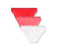 Calvin Klein Mujer Pack de 3 Braguitas Tipo Bikini de Tejido Elástico, Multicolor (Azalea/Lychee/White), XL