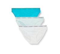 Calvin Klein Pack de 3 Braguitas Tipo Bikini con Encaje para Mujer, Multicolor (Cool Breeze/White/Icy Moon), 3XL