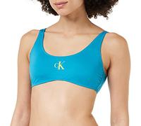 Calvin Klein Mujer Parte Superior de Bikini Bralette con Relleno, Azul (Clear Turquoise), S