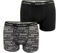 Calvin Klein Niño Pack de 2 Bóxers Trunks Algodón con Stretch, Negro (Black Pr/Black), 8-10 Años
