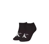 Calvin Klein Organic Cotton Monogram Quarter Calcetín Mujer (Pack de 2)