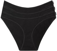 Calvin Klein Mujer Pack de 3 Slips Forma de Bikini Algodón con Stretch, Negro (Black/Black/Black), L