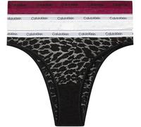 Calvin Klein Pack de 3 Braguitas Tipo Tanga con Encaje para Mujer, Multicolor (Purple Potion/White/Black), XS