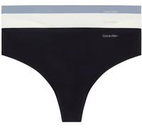 Calvin Klein Pack de 3 Braguitas Tipo Tanga para Mujer Invisibles sin Costuras, Multicolor (Black/Ivory/Flint Stone), L