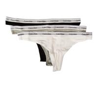 Calvin Klein Pack de 3 Braguitas Tipo Tanga para Mujer Modern Logo, Multicolor (Black/White/Grey Heather), S