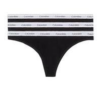 Calvin Klein Pack de 3 Braguitas Tipo Tanga para Mujer Modern Logo, Negro (Black/Black/Black), L